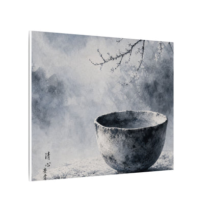 Seijaku Ceramic Bowl Canvas Art - Zen Sumi E