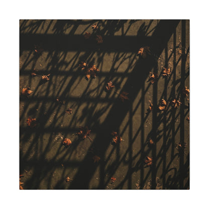 Dark Japandi Shadow Play in Golden Hour | Moody Minimal Canvas Art