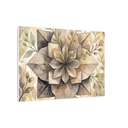 Warm Paper Fold Canvas Art - Watercolor Japandi
