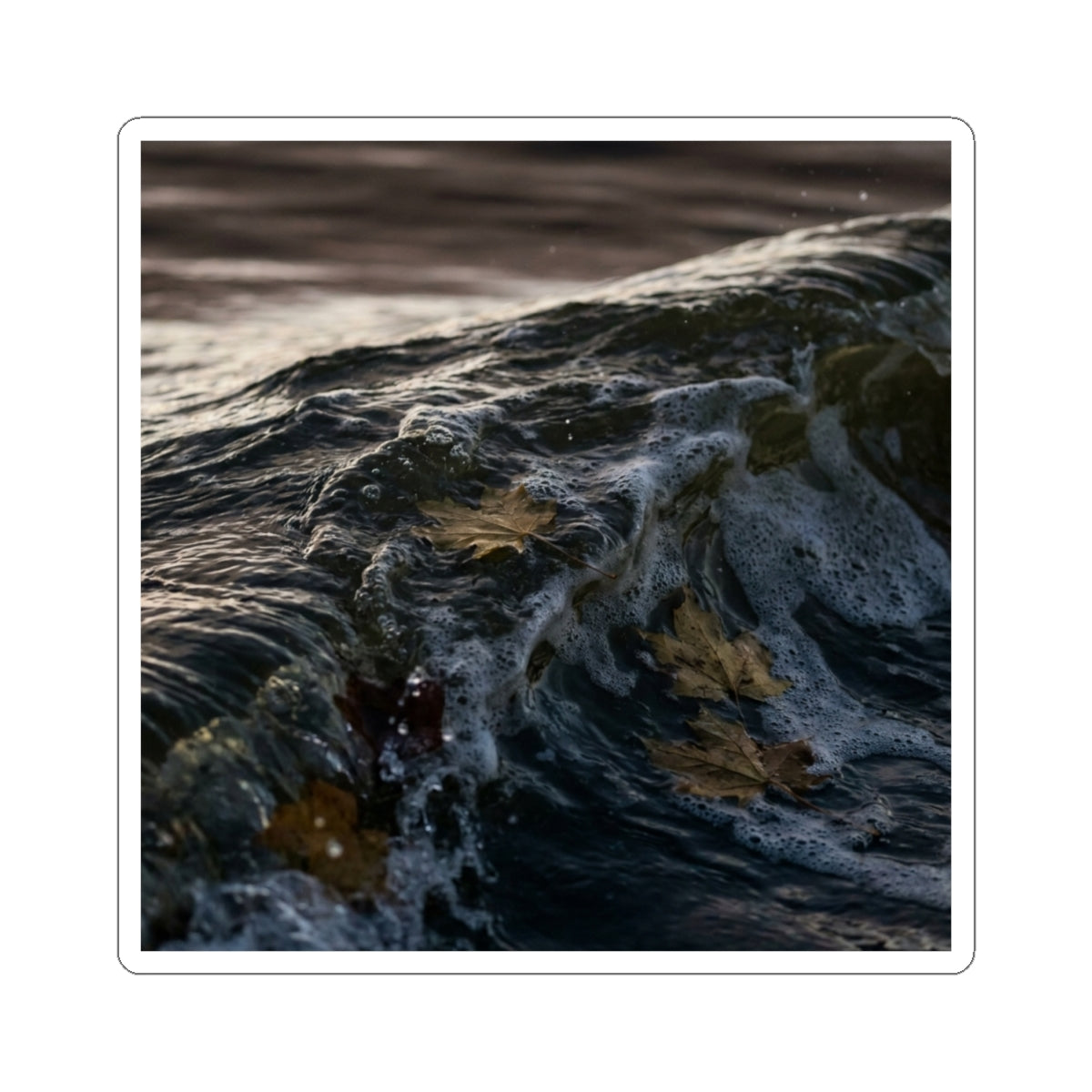 Ocean Wave Sticker | Autumn Dark Japandi Moody Minimal Art