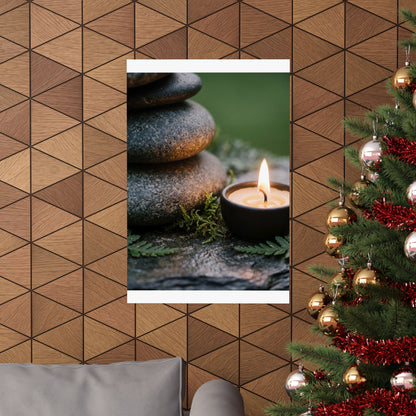 River Stones Wall Art Print | Summer Japandi Japanese Pattern Art