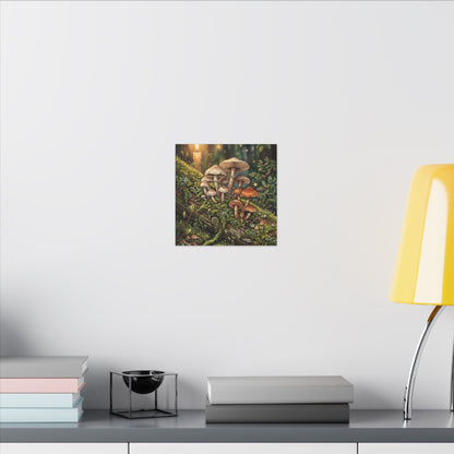 Spring Wild Mushrooms Herbarium Canvas Art | Rustic Decor