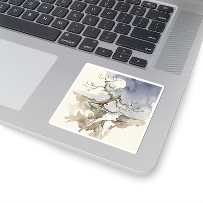 Pine Tree Sticker | Spring Japandi Watercolor Art