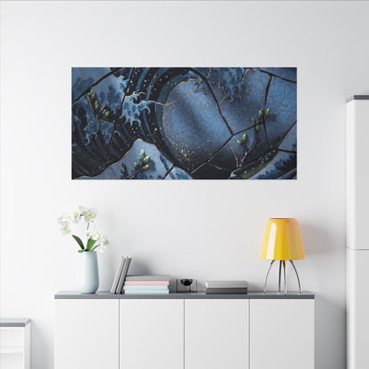 Ocean Wave Spring Canvas Art | Kintsugi Artful Design