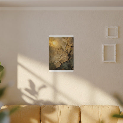 Cracked Earth Spring Canvas Art | Japandi Warm Design