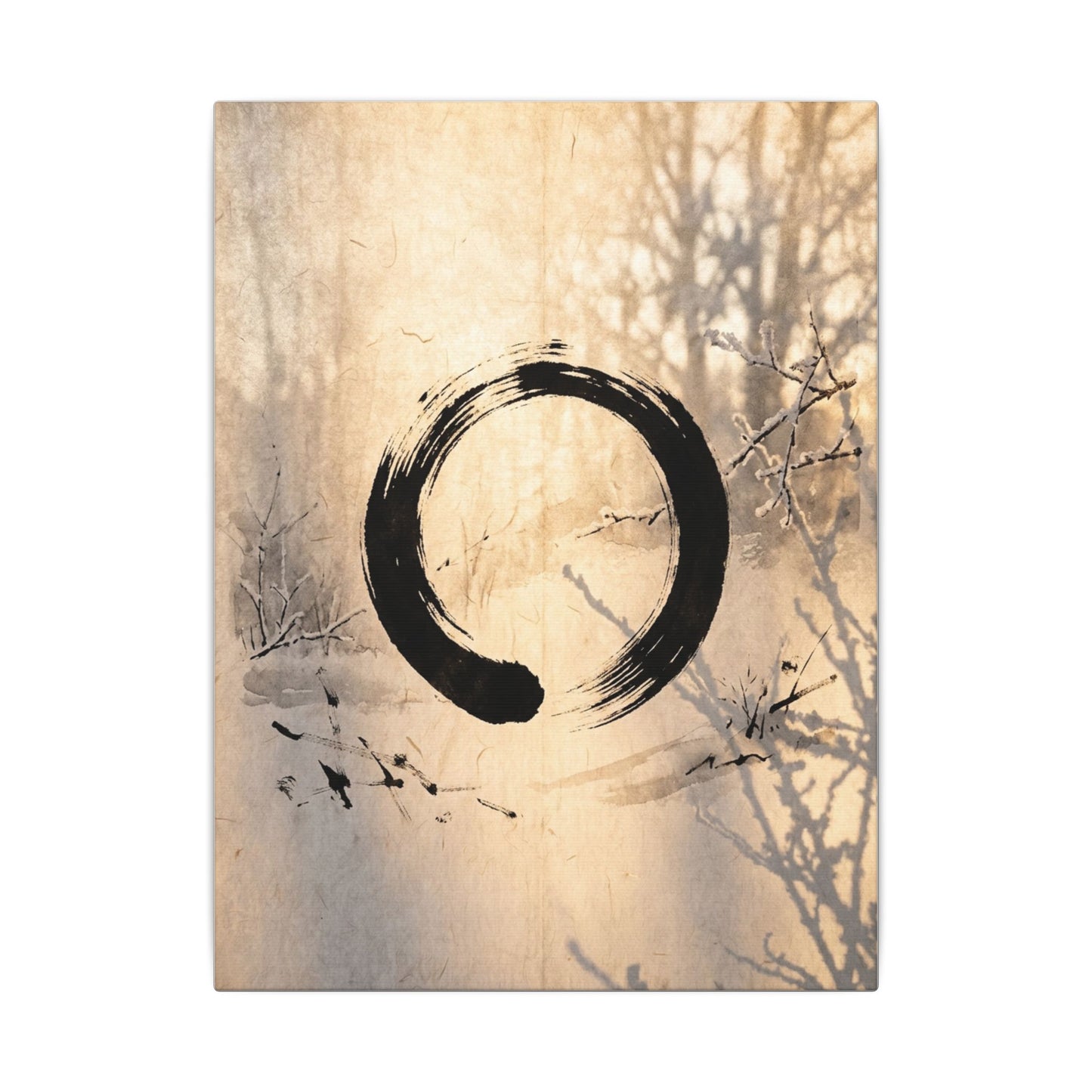 Shoji Screen Enso Canvas Art | Contemplative Zen Art