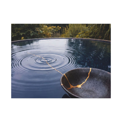 Kintsugi Water Ripple in Overcast | Broken Beauty Canvas Art Art Print