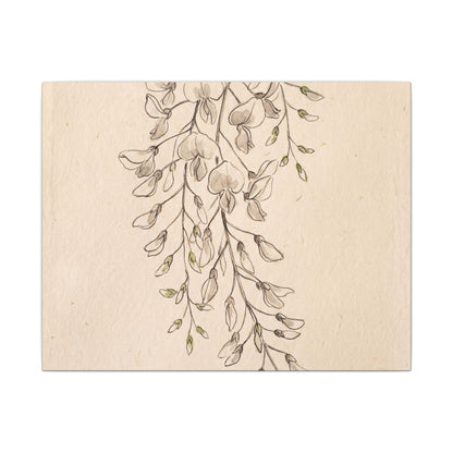 Japandi Wisteria in Golden Hour | Minimal Line Canvas Art Art Print