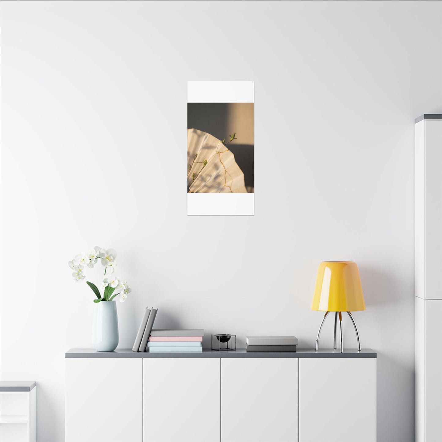 Paper Fold Gold Vein Canvas Art | Healing Kintsugi Art