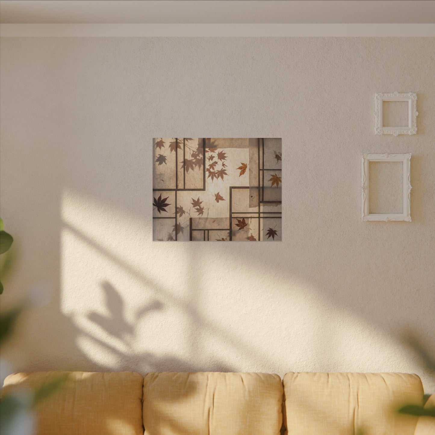 Shoji Screen Japanese Pattern Canvas Art | Neutral Japandi Art