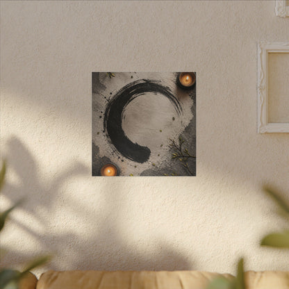 Candlelight Ink Brushstroke Canvas Art - Zen Ma