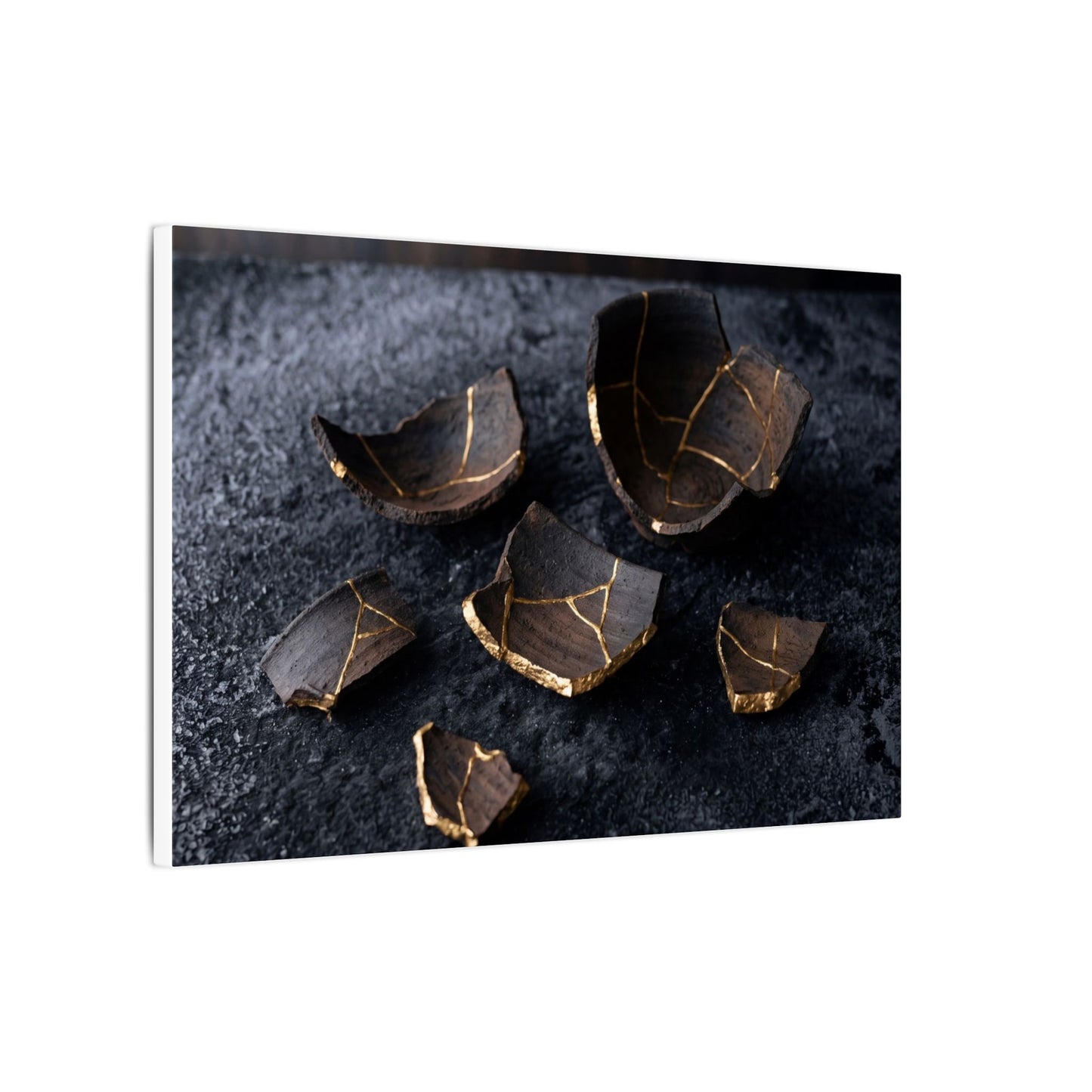 Winter Broken Pottery Shadow Zen Canvas Art | Bold Decor