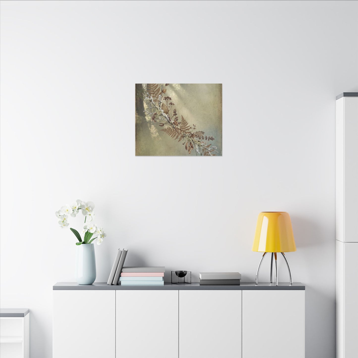 Winter Dried Flowers Forest Whimsy Canvas Art | Earthy Decor