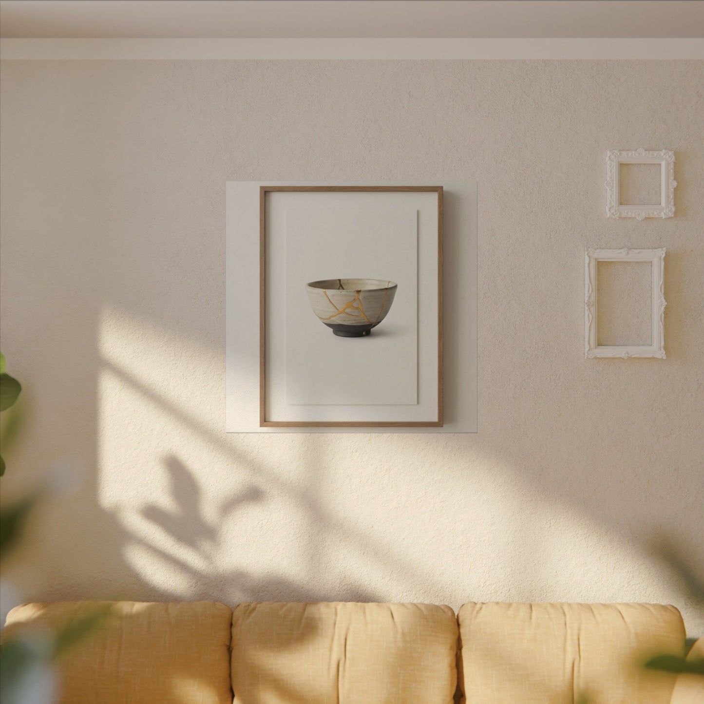 Kintsugi Charcoal Canvas Art