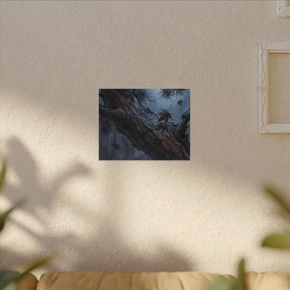 Atmospheric Pine Tree Canvas Art - Shadow Zen Dark Japandi