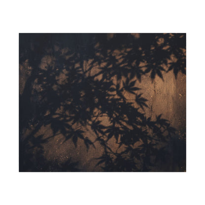 Shadow Play Autumn Canvas Art | Dark Japandi Atmospheric Design