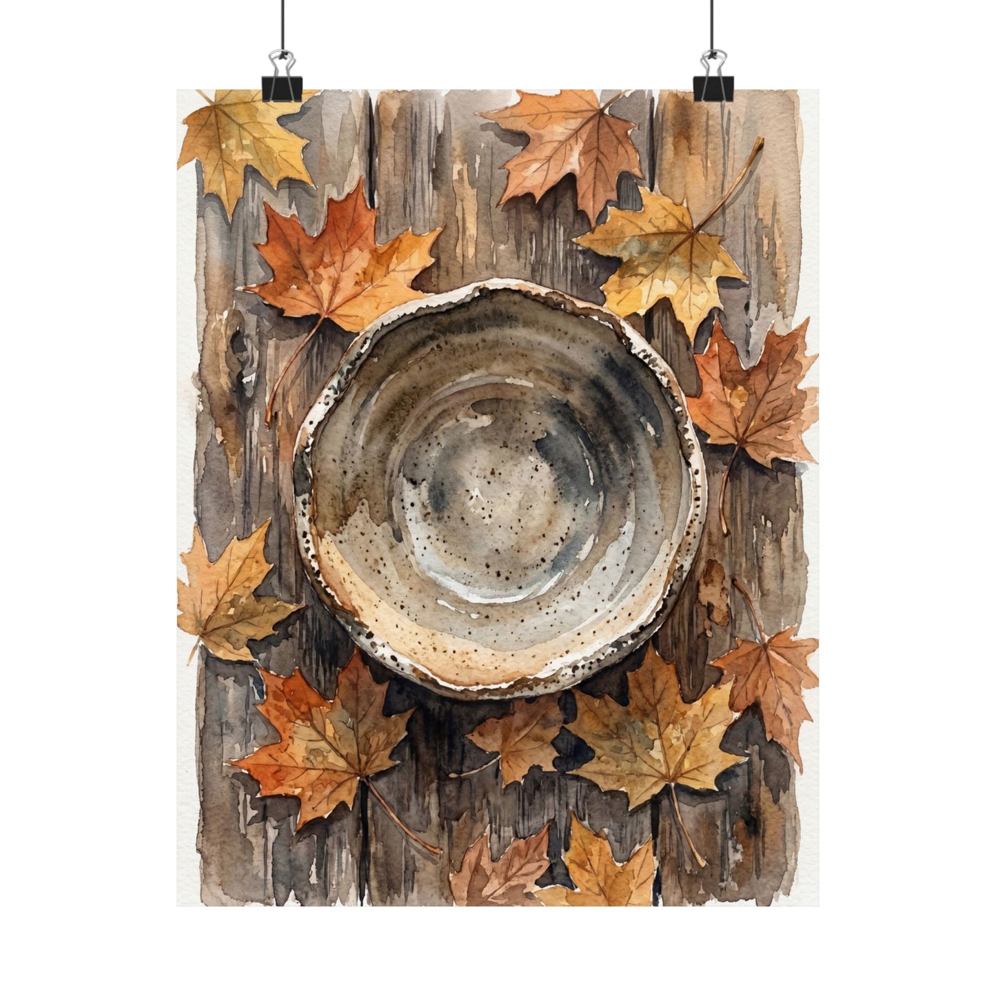Ceramic Bowl Watercolor Wall Art Print | Elegant Japandi Art