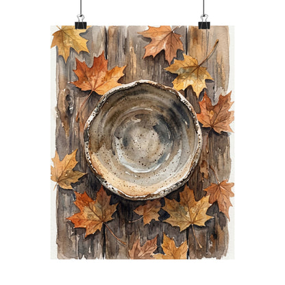 Ceramic Bowl Watercolor Wall Art Print | Elegant Japandi Art
