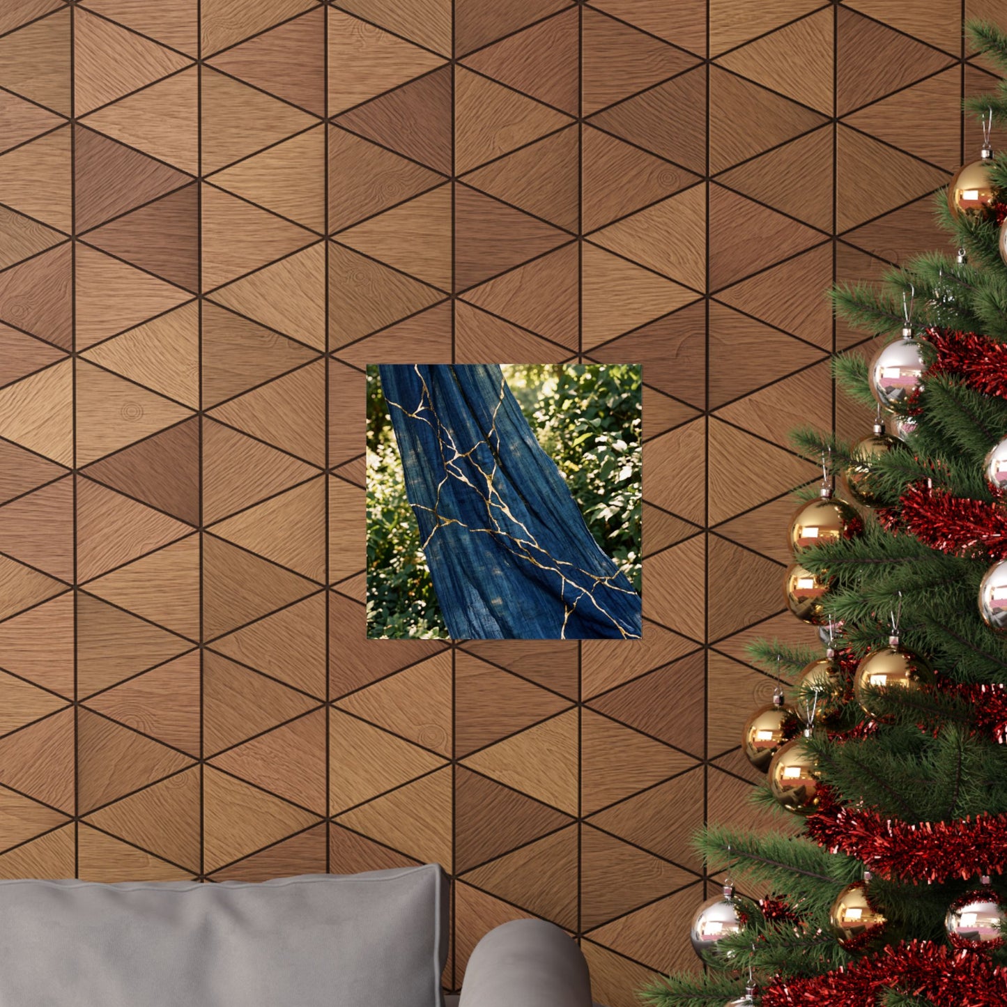 Silk Drape Wall Art Print | Summer Kintsugi Gold Repair Art