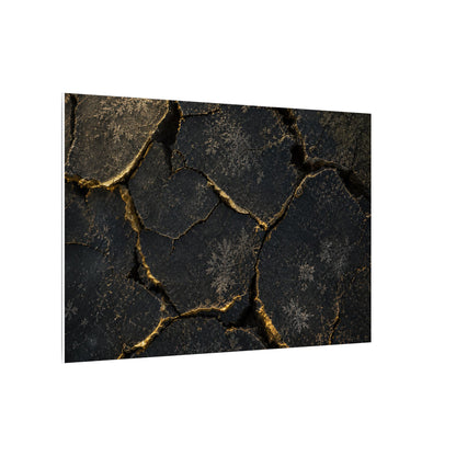 Cracked Earth Canvas Art | Winter Dark Japandi Shadow Zen Art