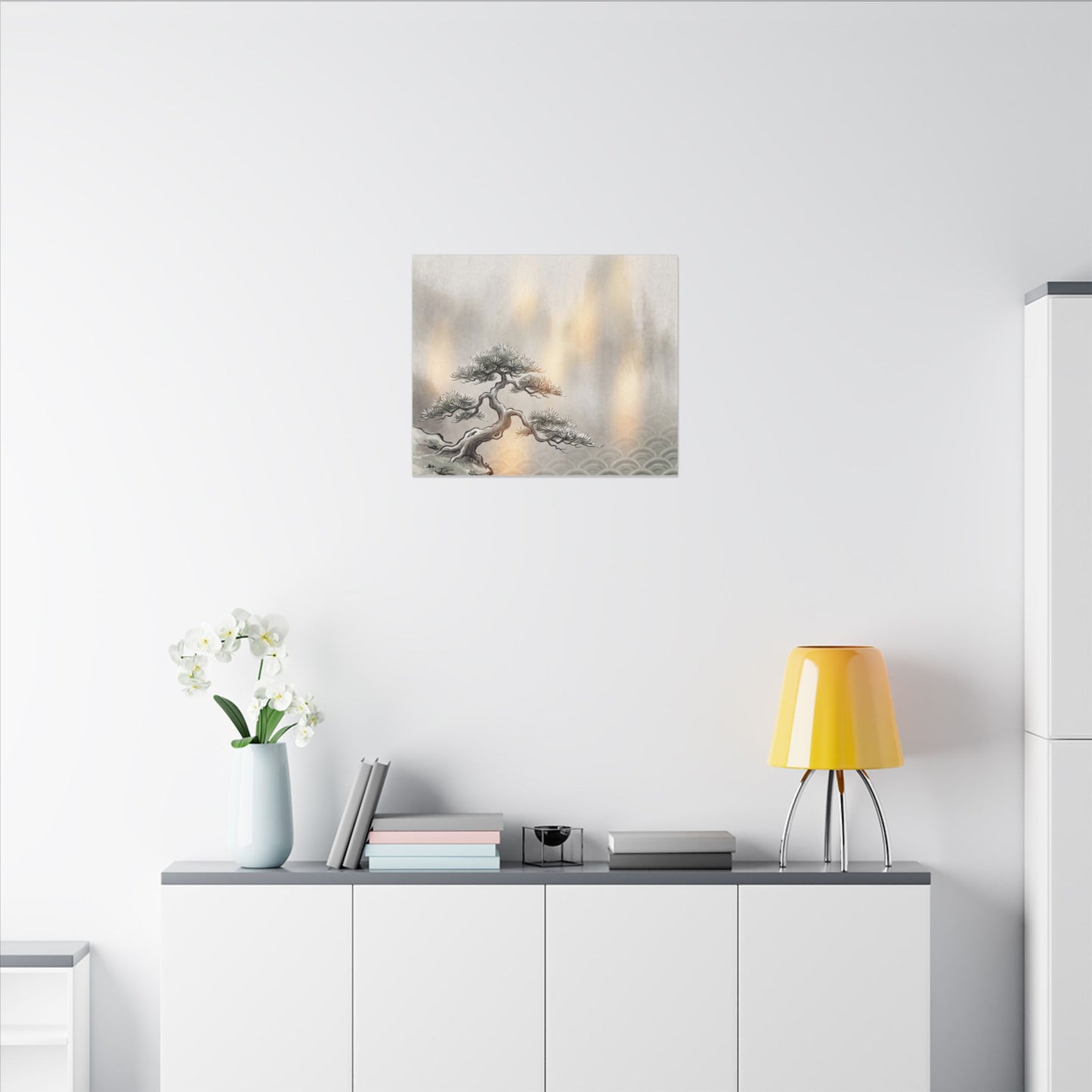 Pine Tree Canvas Art | Winter Japandi Japanese Pattern Art