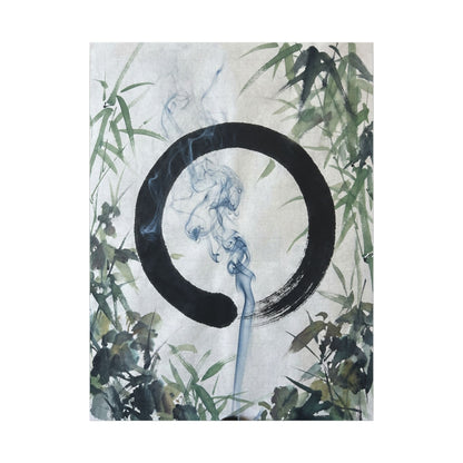 Zen Incense Smoke in Moonlight | Enso Canvas Art