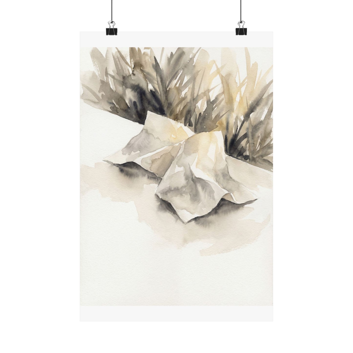 Summer Paper Fold Watercolor Wall Art Print | Warm Decor Art Print