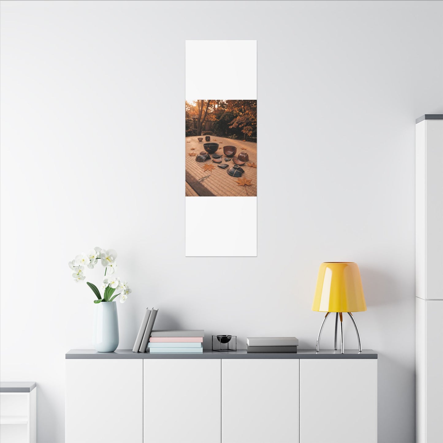 Golden Hour Tea Ceremony Canvas Art - Kintsugi Shibui