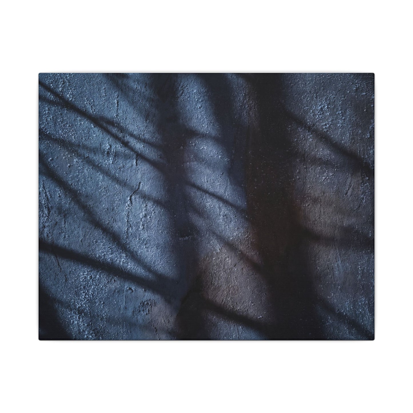 Dark Japandi Shadow Play in Moonlight | Moody Minimal Canvas Art