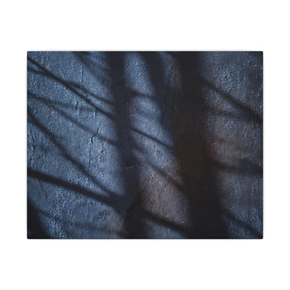 Dark Japandi Shadow Play in Moonlight | Moody Minimal Canvas Art