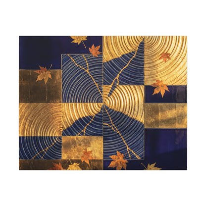 Autumn Water Ripple Crackle Gold Canvas Art | Artful Decor