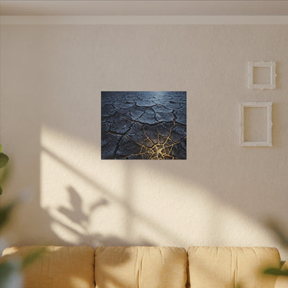 Moonlight Cracked Earth Canvas Art - Kintsugi Mono No Aware