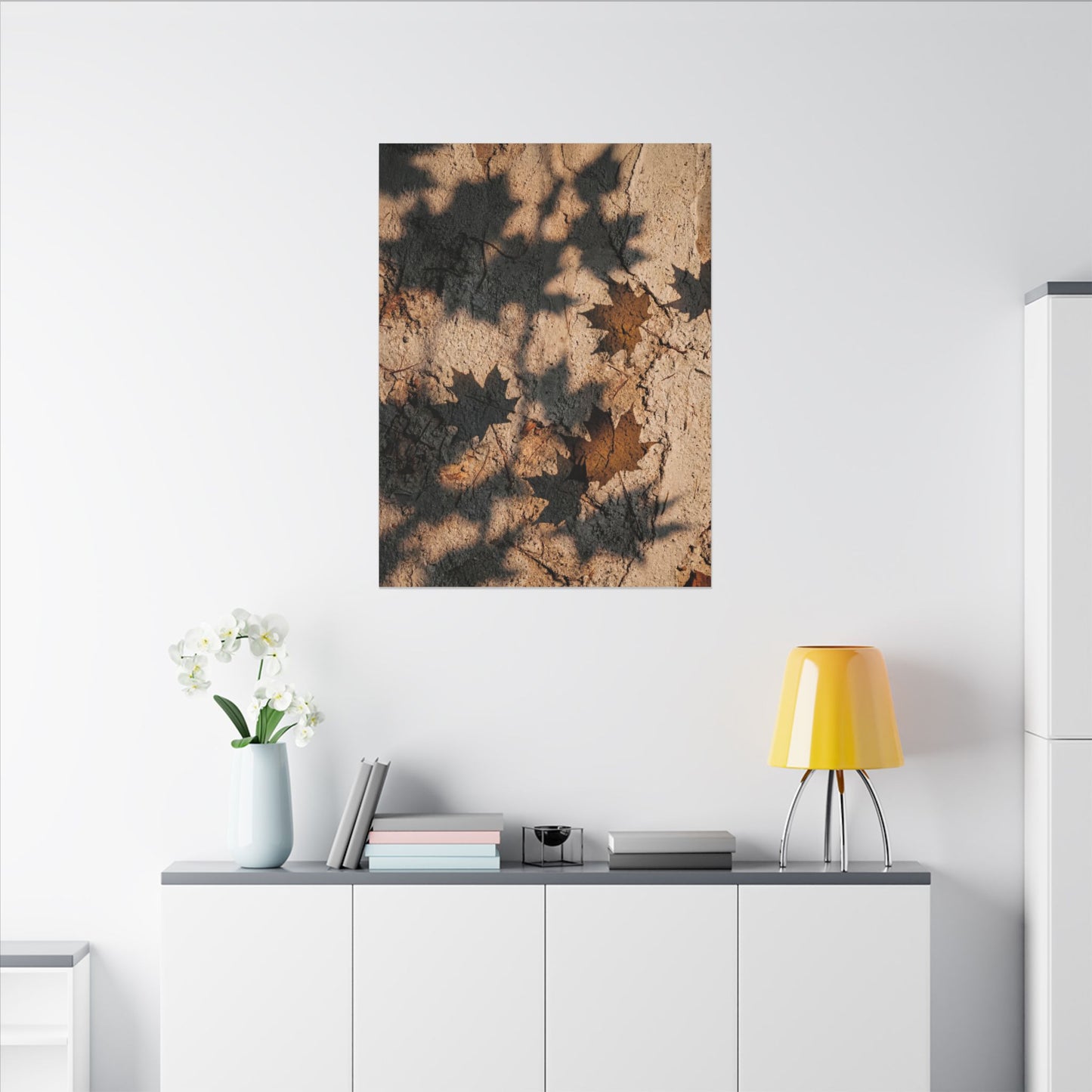 Cozy Shadow Play Canvas Art - Texture Japandi