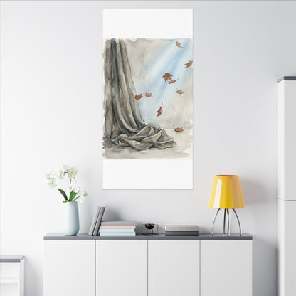 Ma Silk Drape Canvas Art - Japandi Watercolor