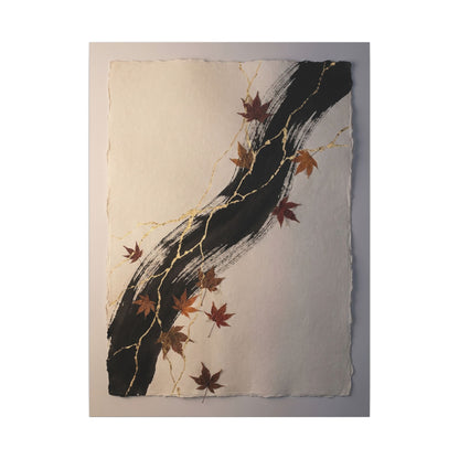 Dawn Ink Brushstroke Canvas Art - Kintsugi Ma