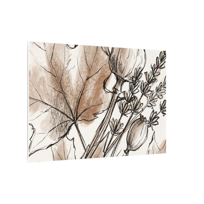 Neutral Dried Flowers Canvas Art - Minimal Line Japandi