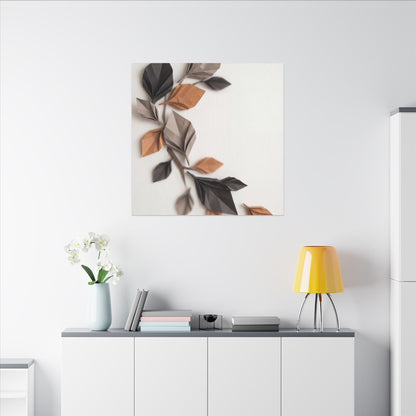 Paper Fold Autumn Canvas Art | Japandi Earthy Design