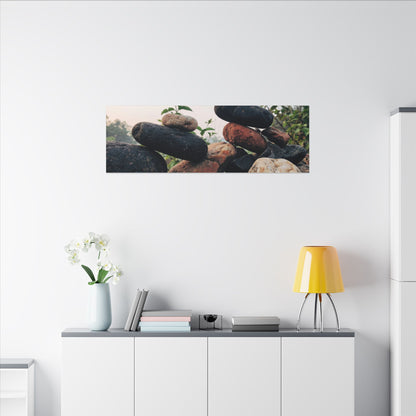 River Stones Canvas Art | Spring Kintsugi Broken Beauty Art