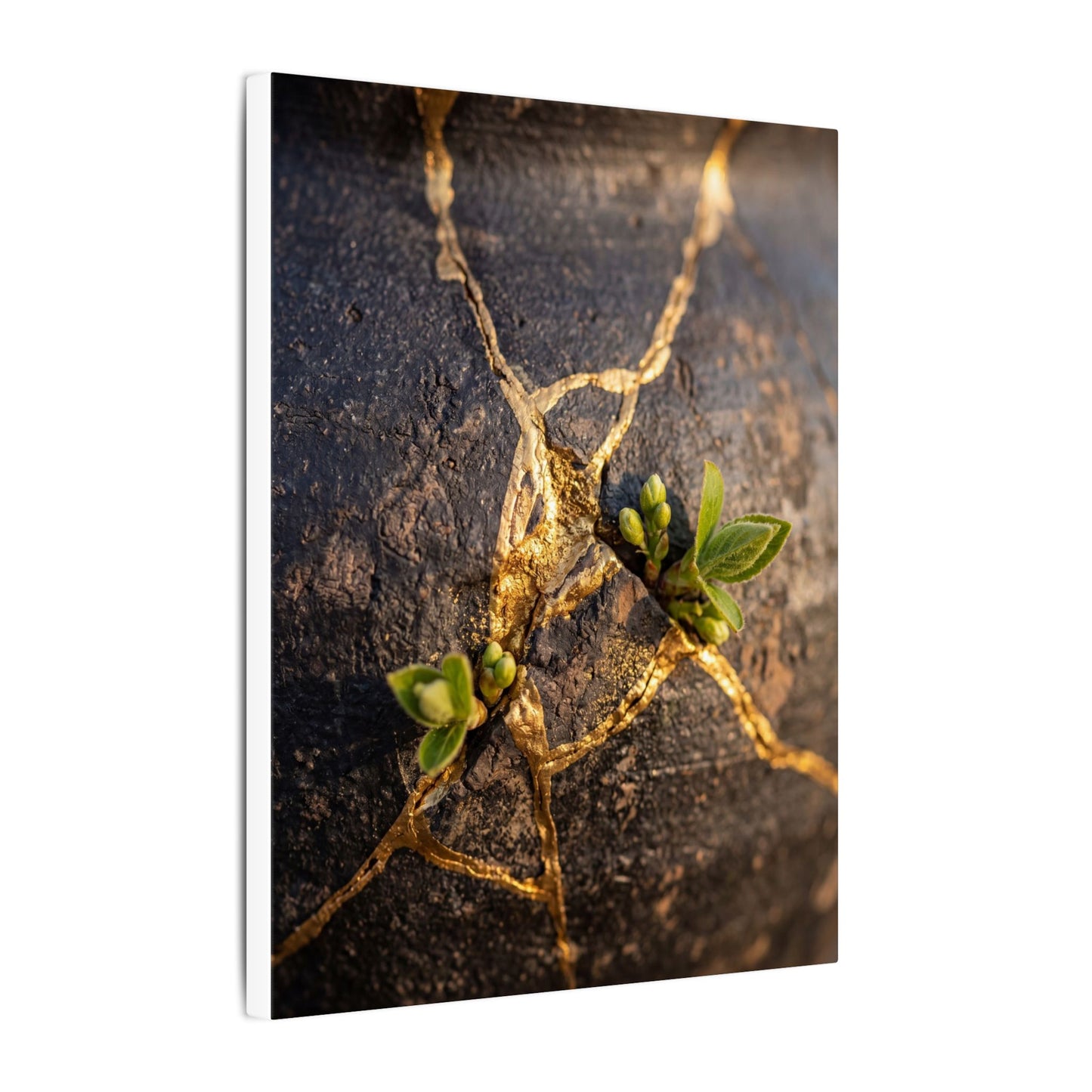 Rust Patina Gold Repair Canvas Art | Resilient Kintsugi Art