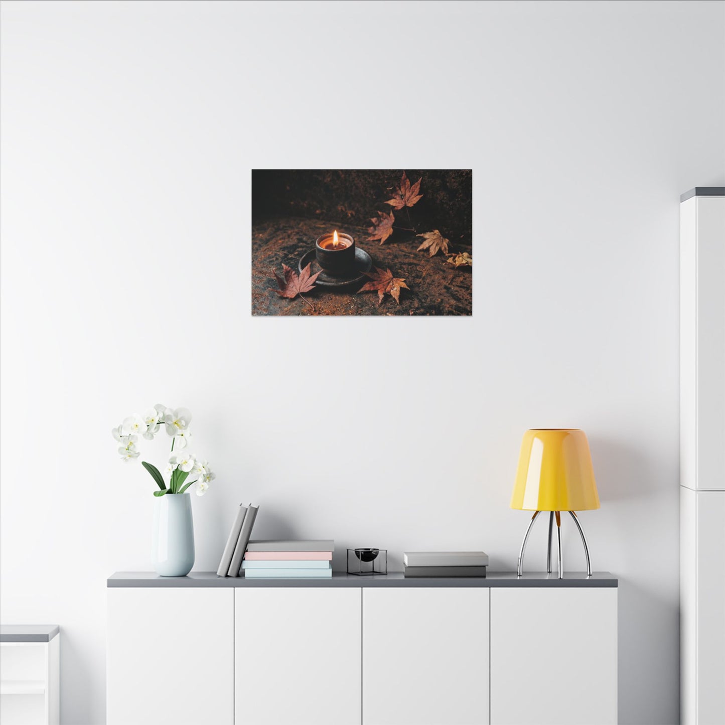 Autumn Rust Patina Shadow Zen Canvas Art | Sophisticated Decor