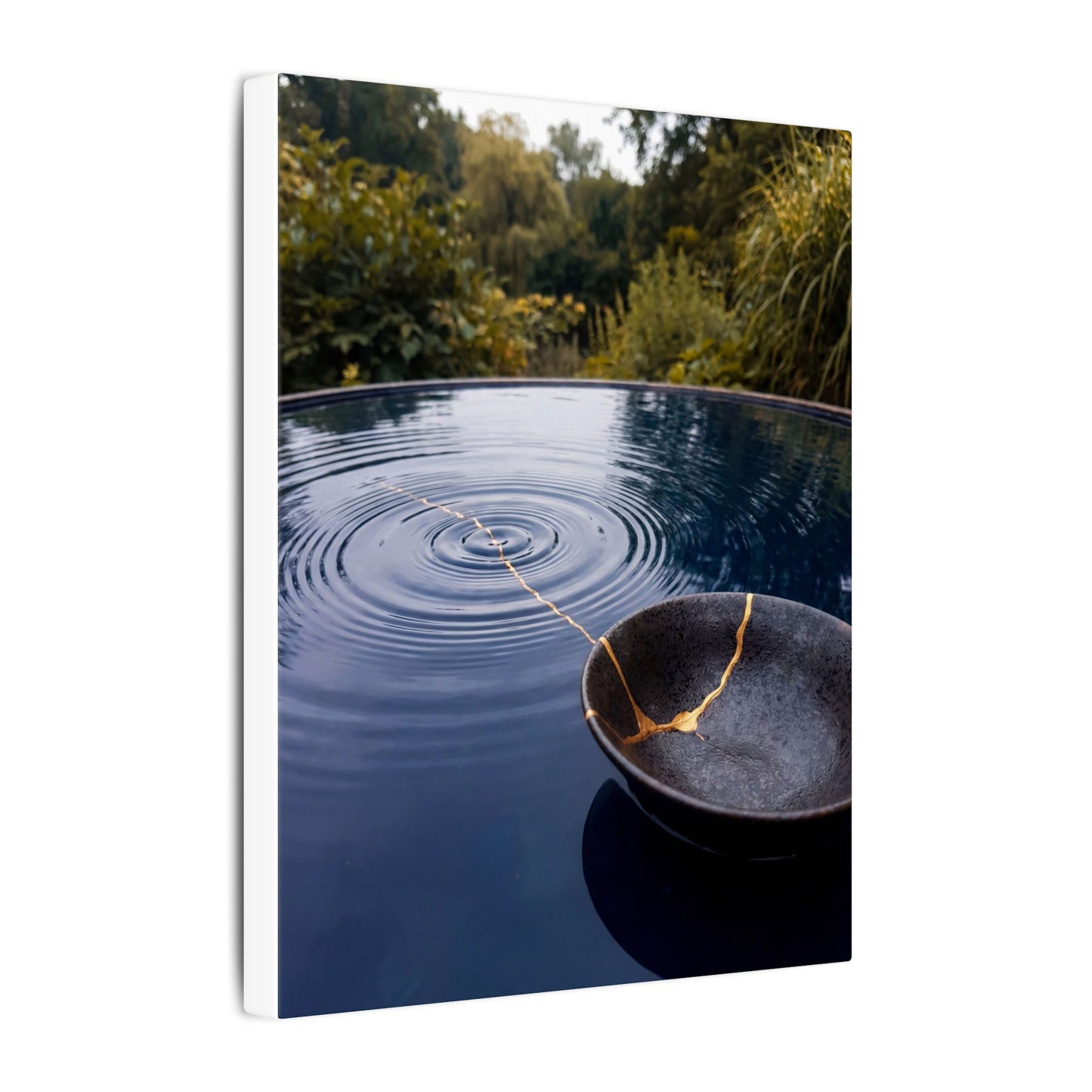 Kintsugi Water Ripple in Overcast | Broken Beauty Canvas Art