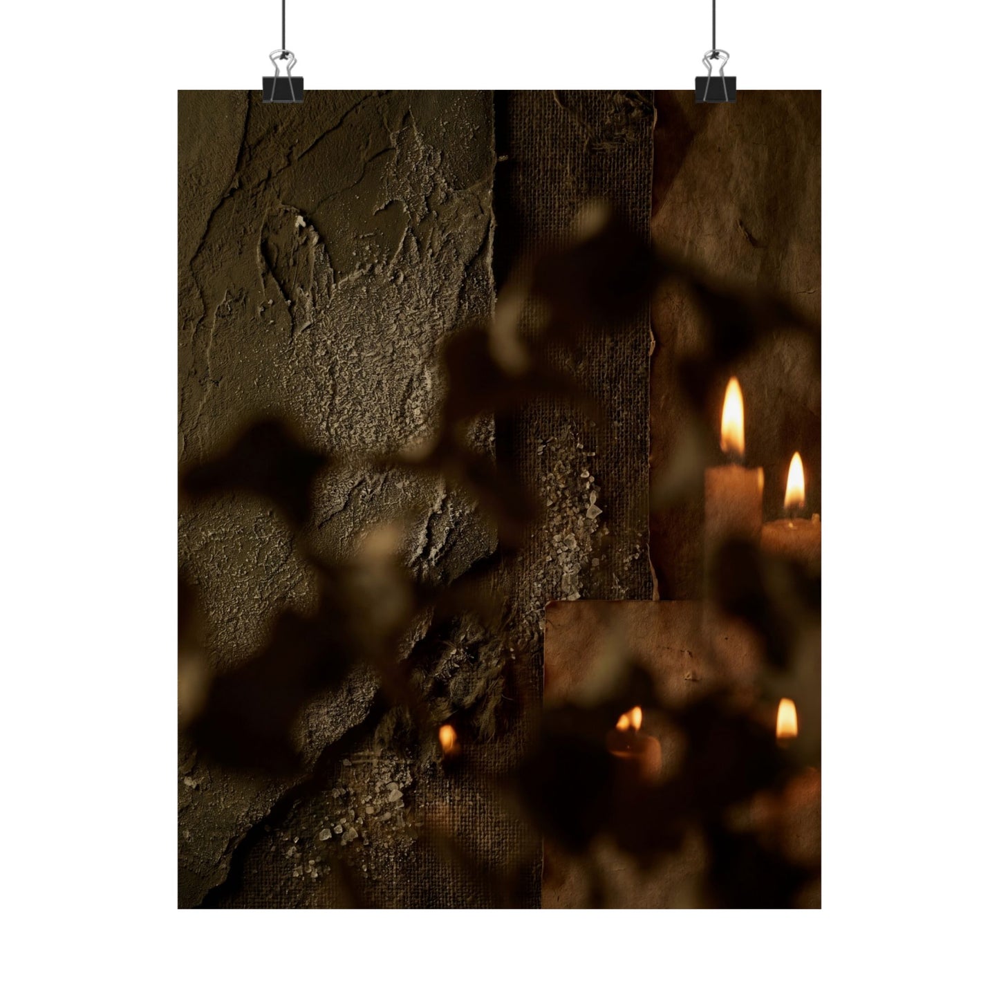 Shadow Play Winter Wall Art Print | Dark Japandi Moody Design