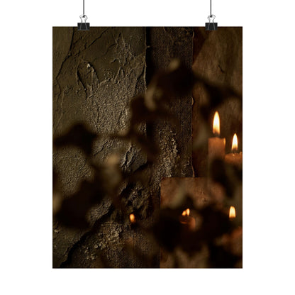 Shadow Play Winter Wall Art Print | Dark Japandi Moody Design
