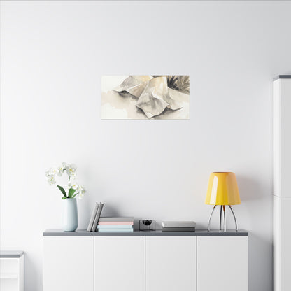 Paper Fold Watercolor Canvas Art | Warm Japandi Art