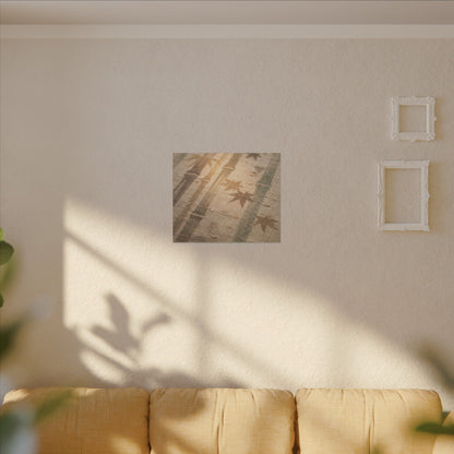 Autumn Bamboo Grove Japanese Pattern Canvas Art | Neutral Decor