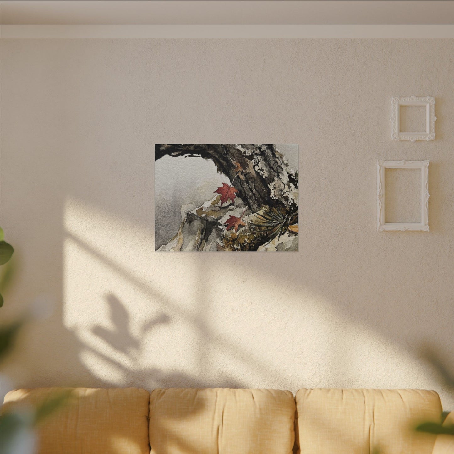 Pine Tree Autumn Canvas Art | Japandi Earthy Design