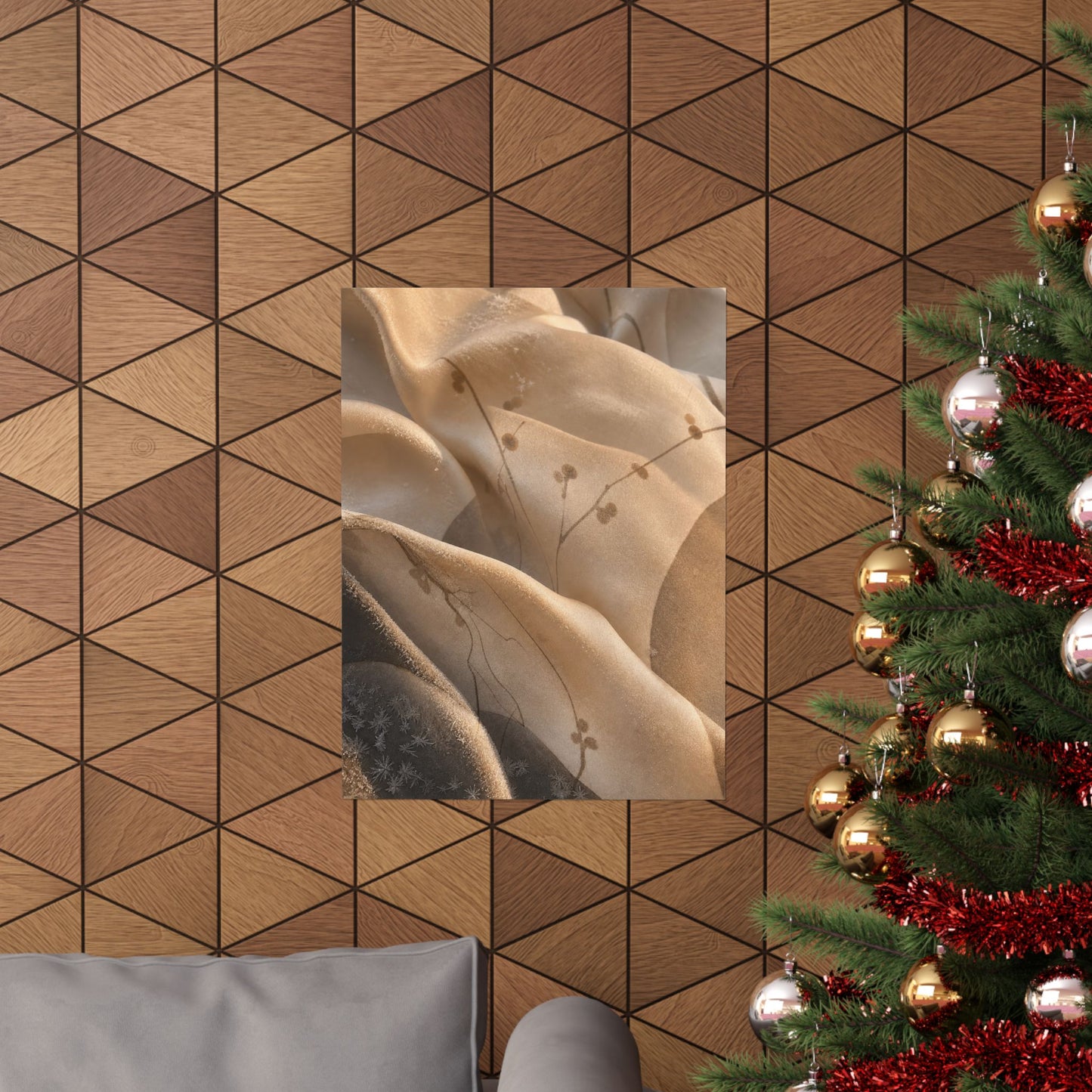 Silk Drape Winter Wall Art Print | Japandi Cozy Design
