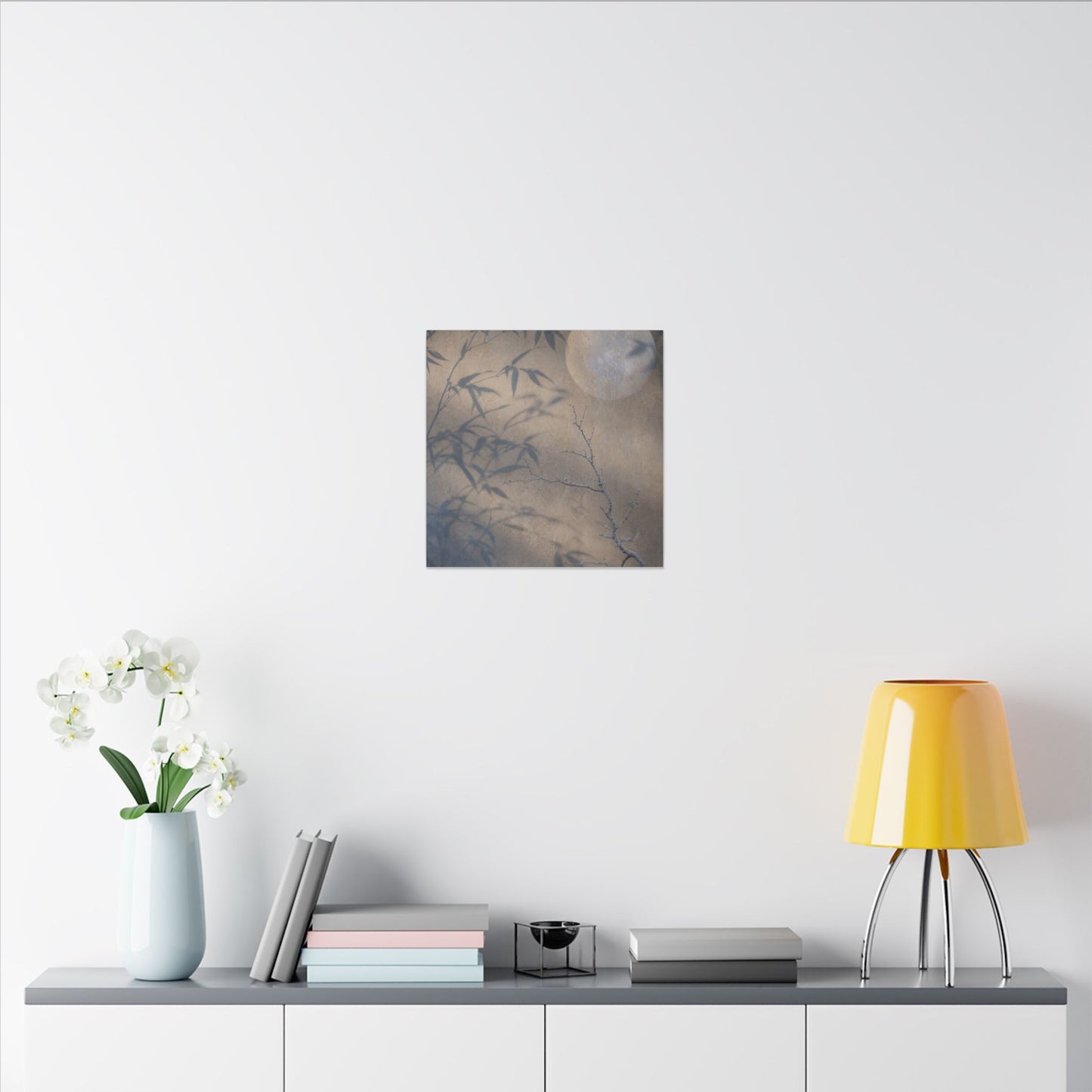 Shadow Play Canvas Art | Winter Japandi Japanese Pattern Art