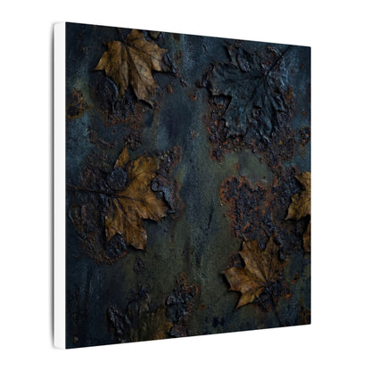 Shibui Rust Patina Canvas Art - Dark Japandi Charcoal Ink