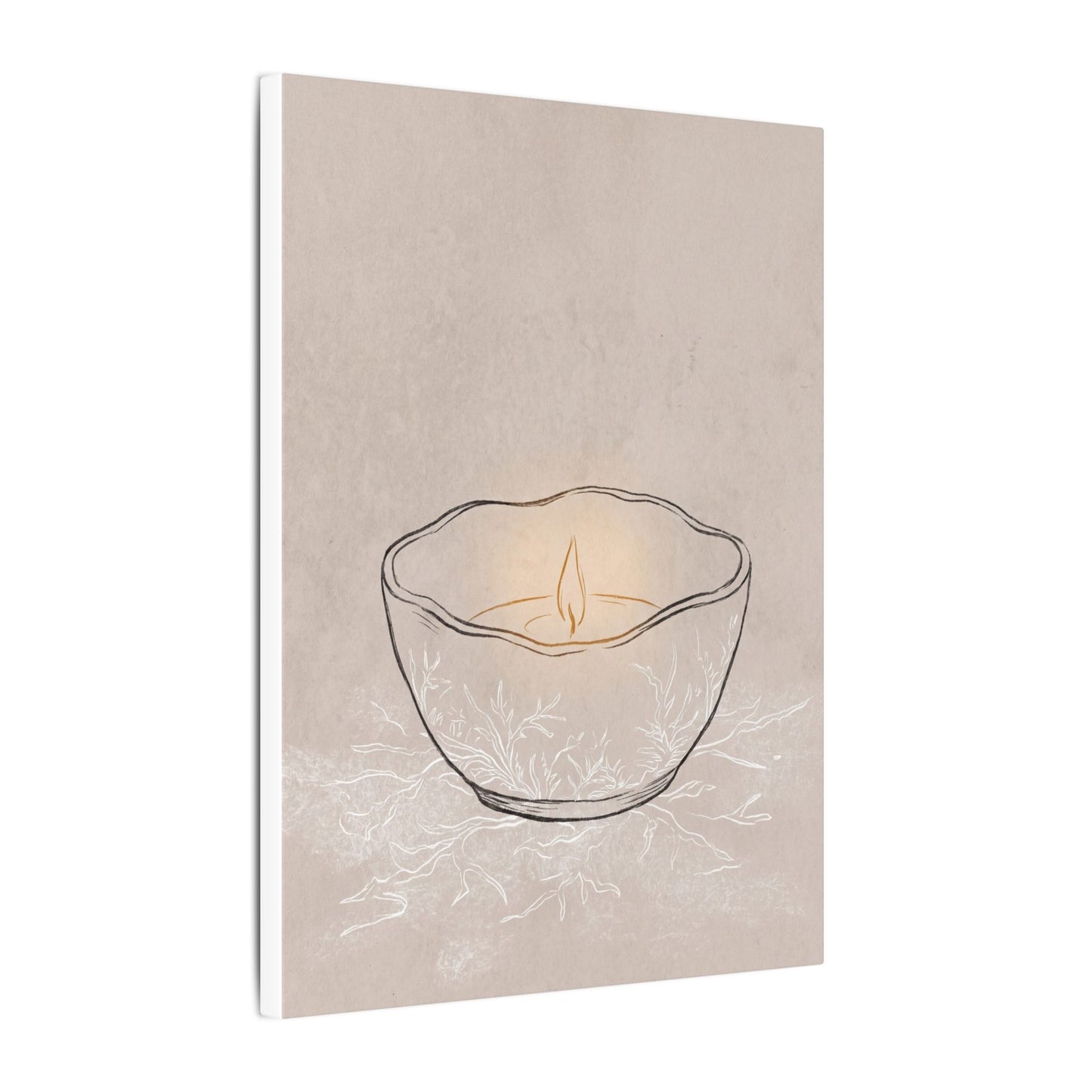 Ceramic Bowl Minimal Line Canvas Art | Neutral Japandi Art